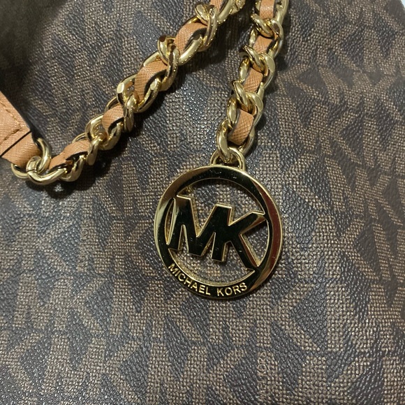 Michael Kors Women's Signature PVC Susannah Brown Large Tote Satchel - Picture 13 of 13